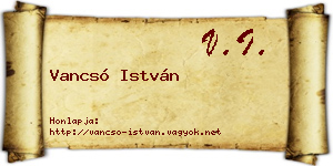 Vancsó István névjegykártya