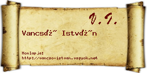 Vancsó István névjegykártya